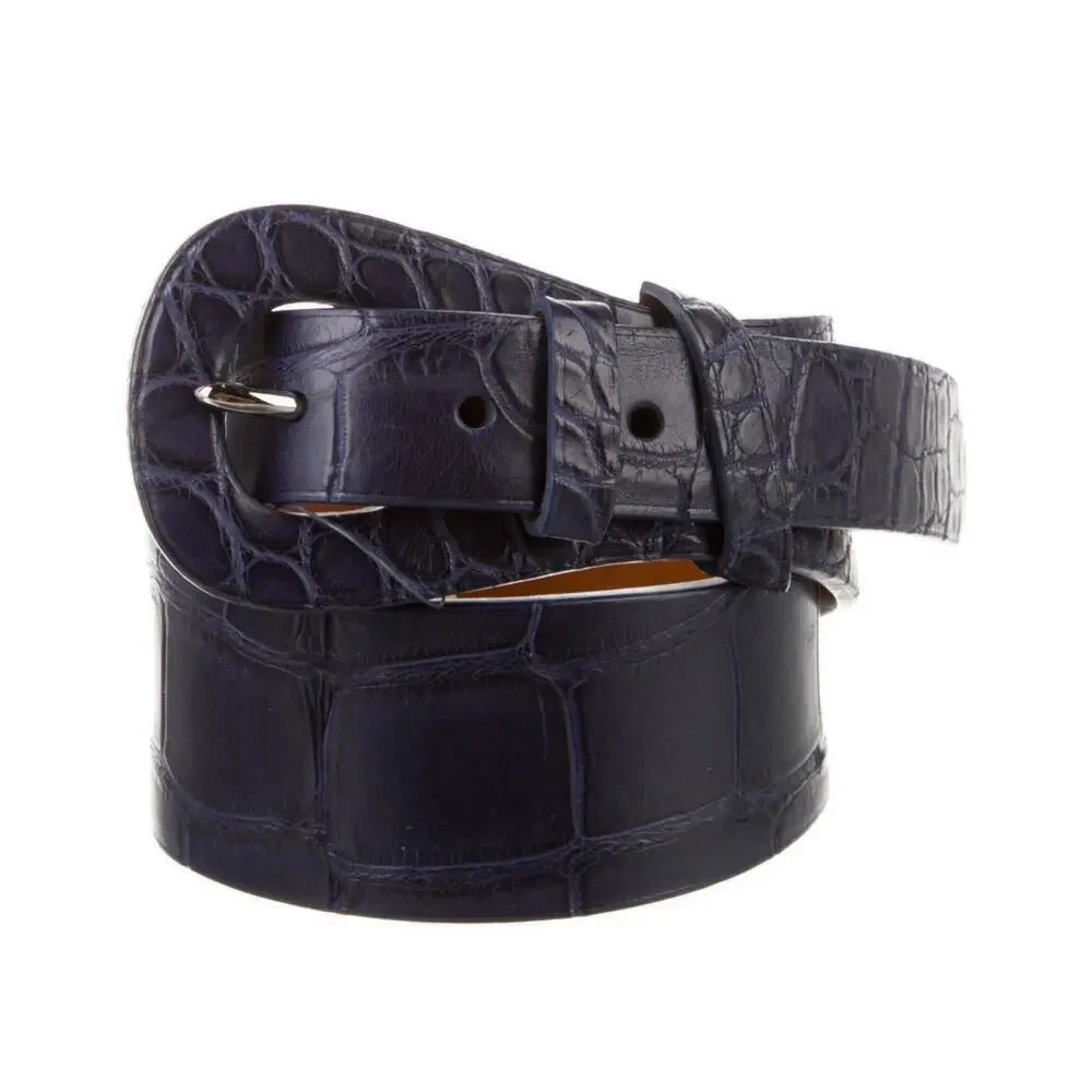 Ralph Lauren Collection Purple Label Women’s Alligator Buckle Belt L Navy $1750